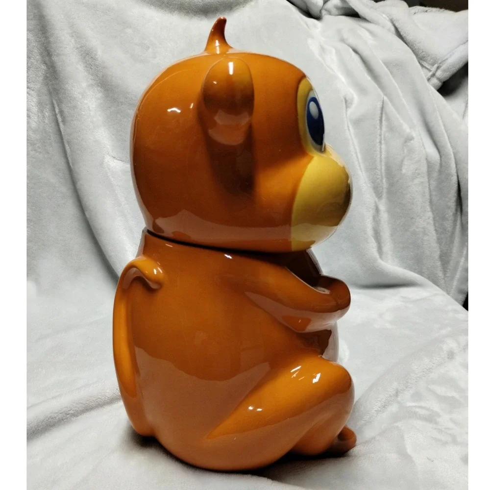 Target Home Orange Monkey Ceramic Cookie Jar Canister 2009 Glossy Kitsch 10 Inch